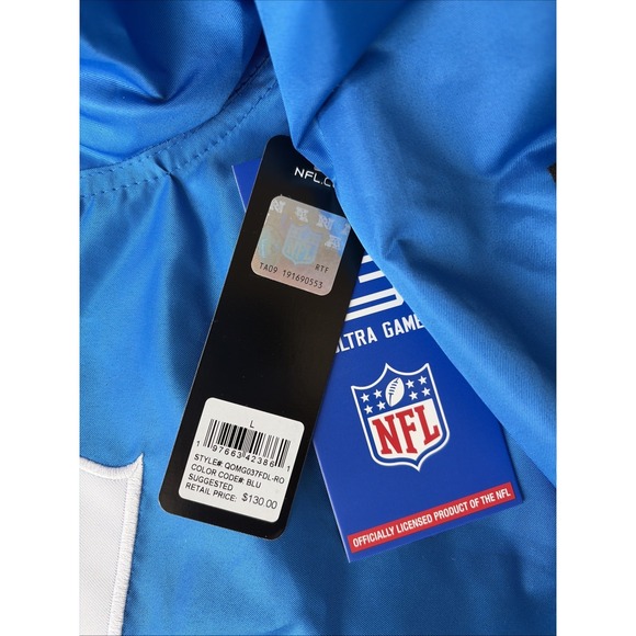 Detroit Lions NFL Quilt Lined Knit Trim Honolulu Blue Varsity Jacket Men's Large - Picture 3 of 8